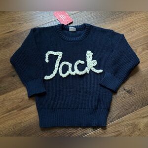 Navy Kids Sweater with Jack monogram
